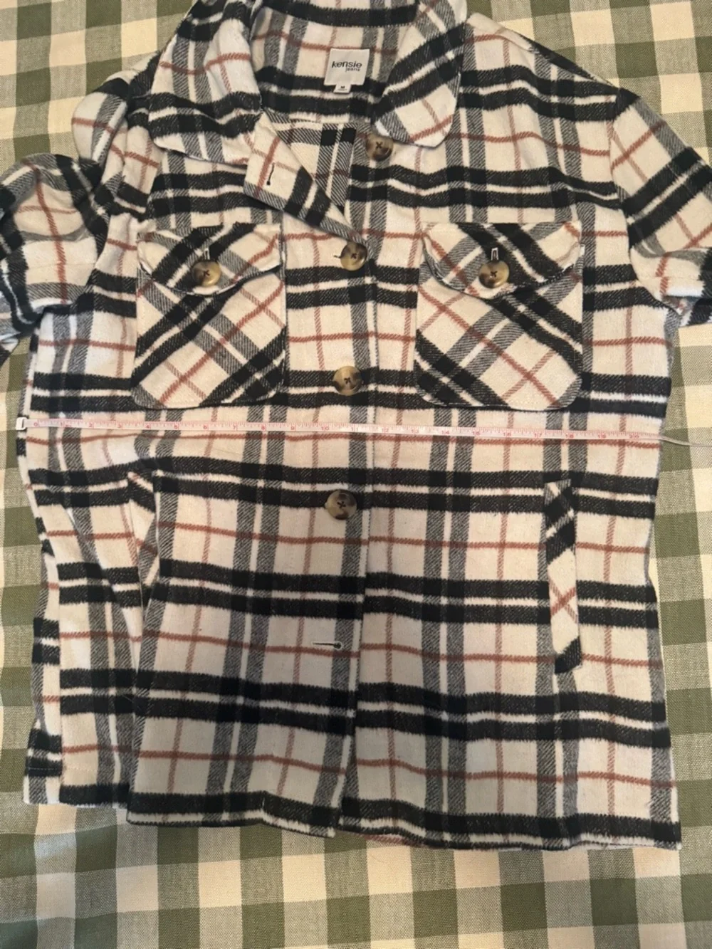 Kensie Flannel Plaid Shacket - Picture 6 of 9